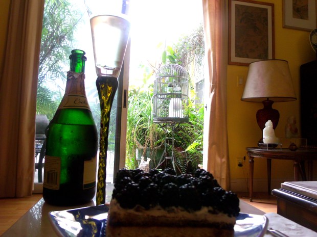 Blackberry Topped Tiramisu & Bubbly. Life is Good !