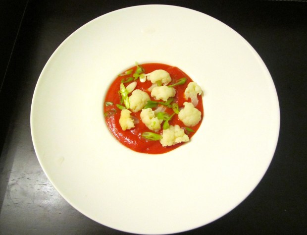 Tomato Bisque With Buttered Cauliflower