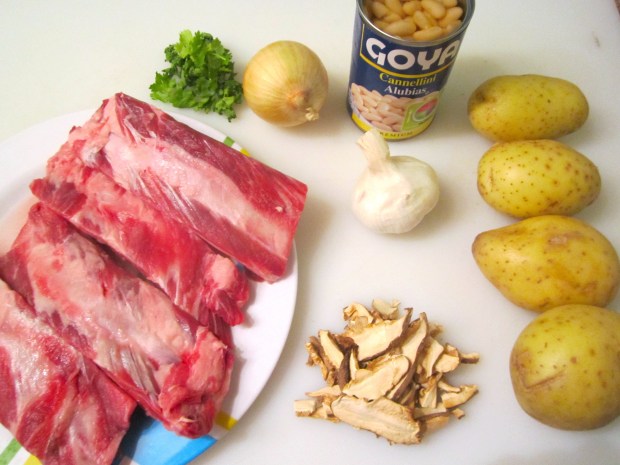 Beef Ribs, Potato, Cannellini, Garlic, Onion, Shiitake, Cilantro