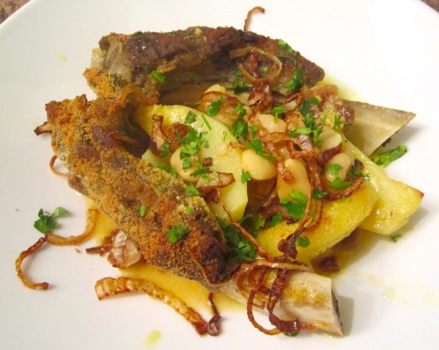 Gratinated Beef, Beans & Potato Stew With Fried Onions