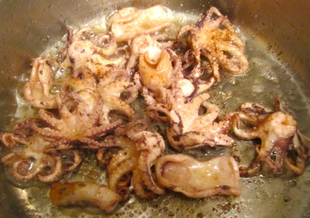 Saute in olive oil until starting to change color