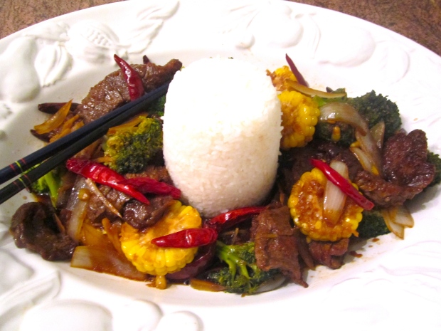 Szechuan style stir fried beef