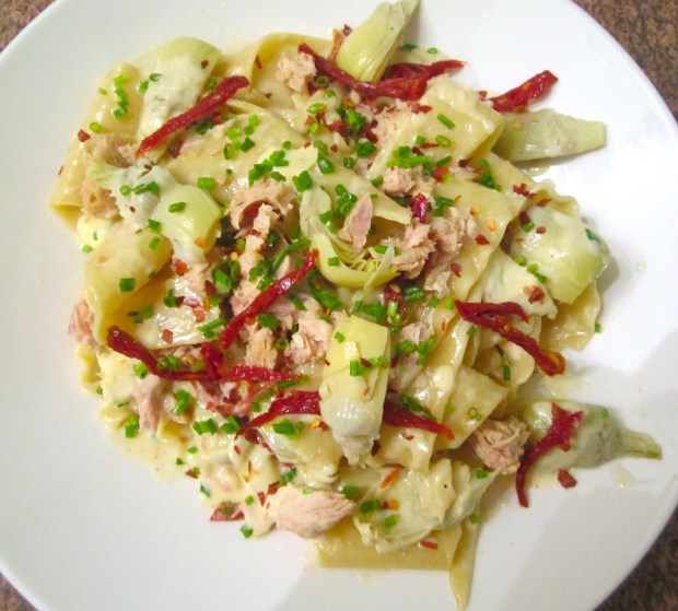 to serve, sprinkle with more chives and grated pecorino romano