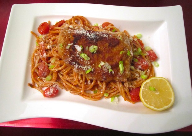 Breaded Pork Cutlet, Bucatini & Hans' Special Pasta Sauce