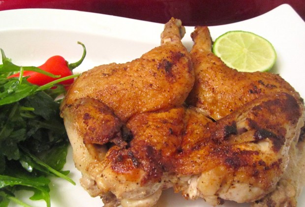 Spatchcocked Cornish Hen & Arugula In Honey Mustard Vinaigrette