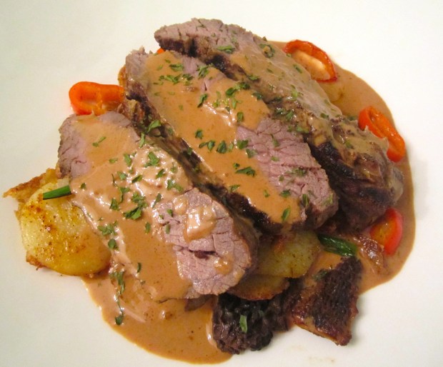 Rump Cap With Sauteed Potatoes, Morels And Cognac Cream
