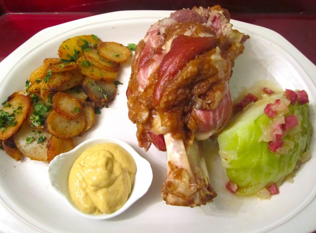 Smoked Pork Shank, Steamed Cabbage & Sauteed Garlic Potatoes