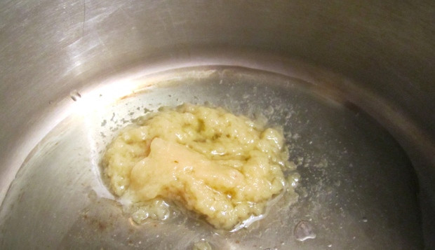 saute garlic paste in its oil