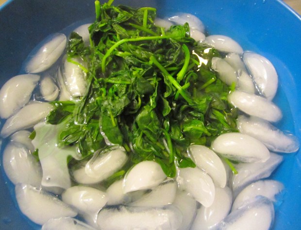 shock in ice water, drain, squeeze dry