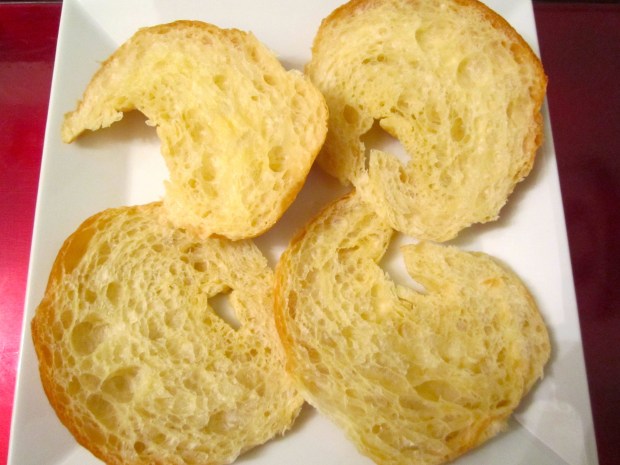 cut croissants in half