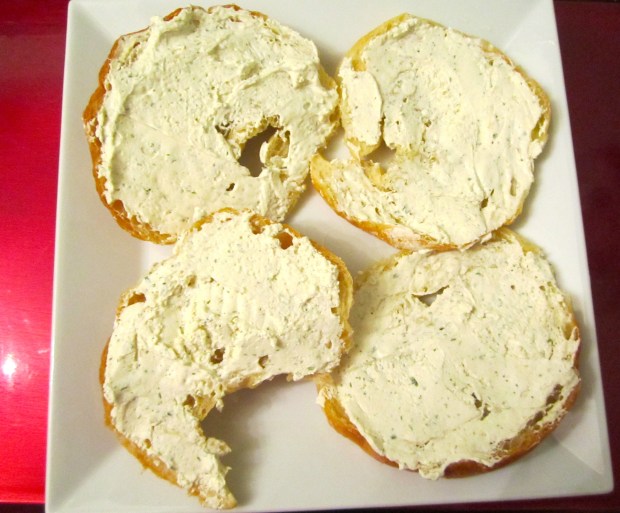 top with garlic / herb boursin