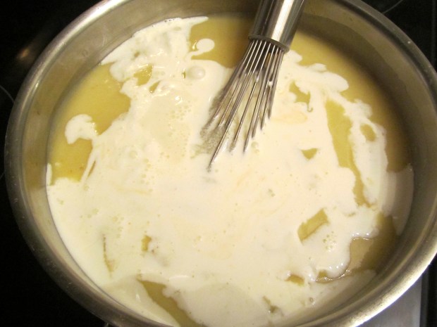 add heavy cream, check / adjust seasoning