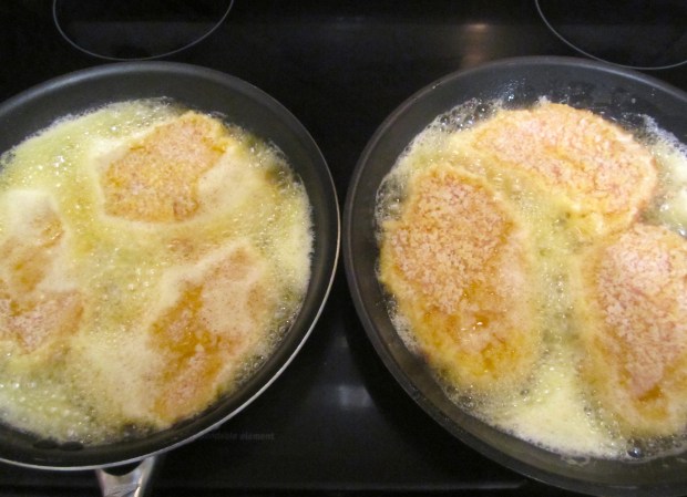 saute in butter until 3/4 cooked through, remove to baking rack