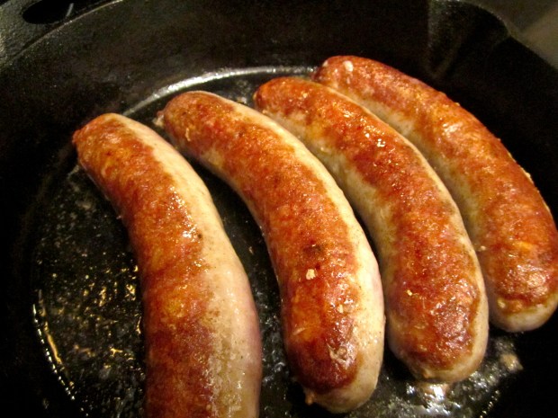 saute bratwurst
