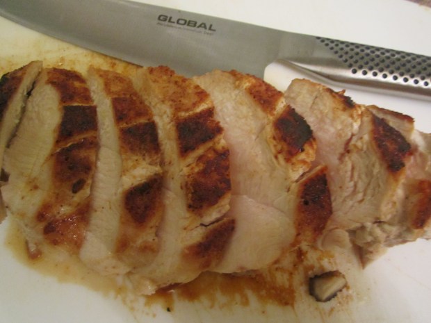 slice chicken breast in thick slices