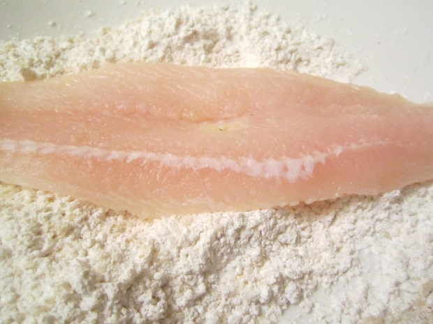 season fish with sea salt and cayenne pepper, dredge in a mixture of half corn starch, half panko bread crumbs