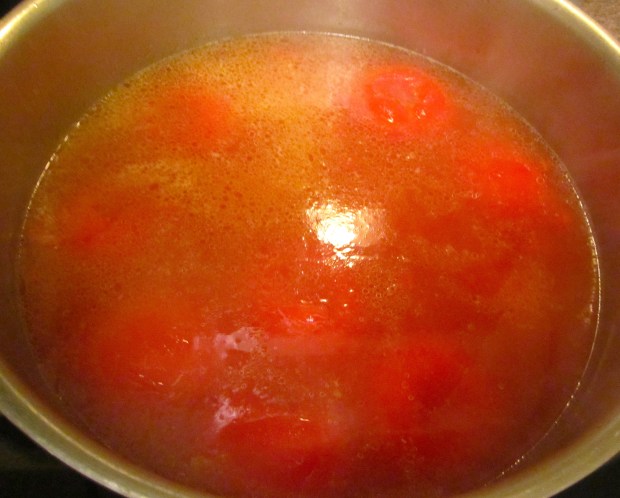 simmer water, red wine, garlic paste, kosher salt, sugar, cayenne pepper for two hours, cool overnight