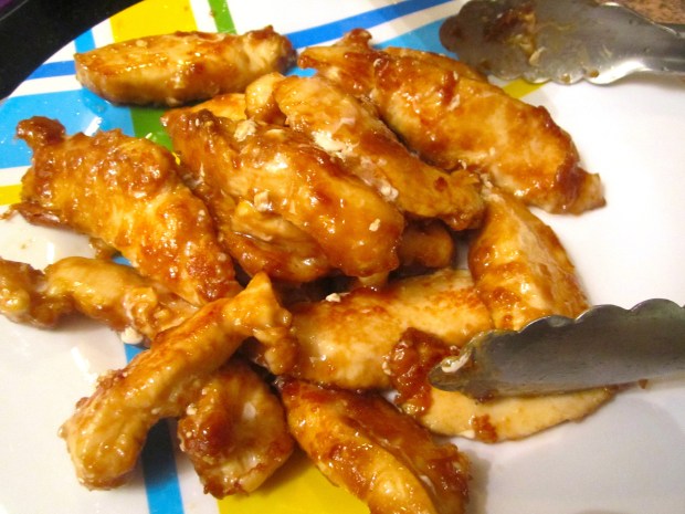 remove chicken from wok, reserve