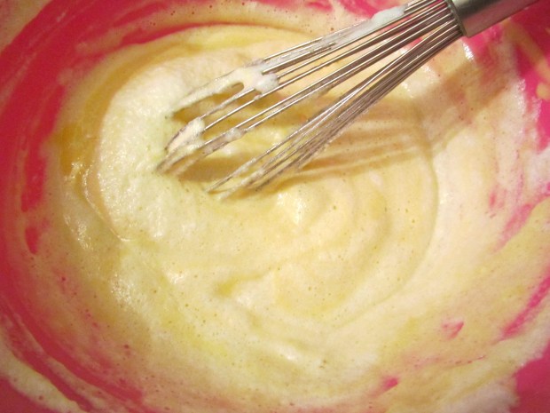 lightly fold eggwhites into batter