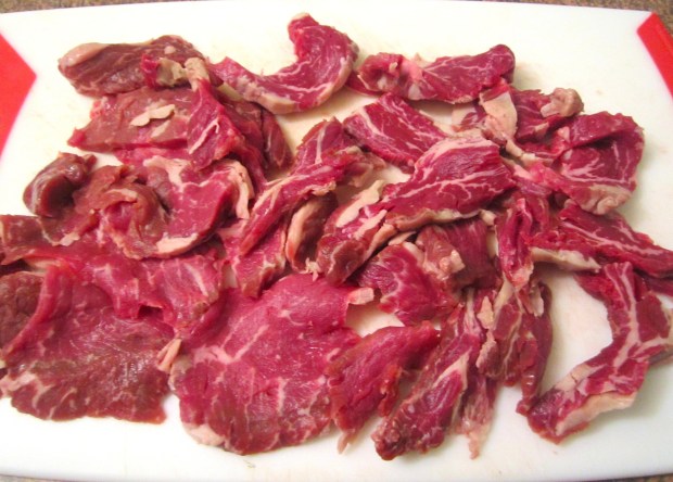 sliced rib eye steak