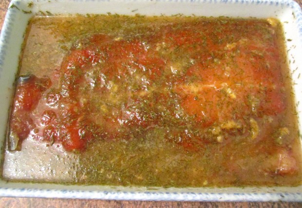 4 day's later - done, rinse under cold running water, carefull not to rinse of the dill