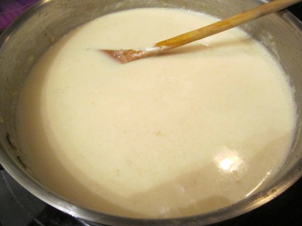 simmer soup until slightly thickened