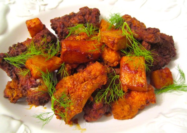 The Ultimate Fried Chicken & Angry Potatoes  (Papas Bravas)