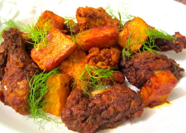 The Ultimate Fried Chicken & Angry Potatoes  (Papas Bravas)