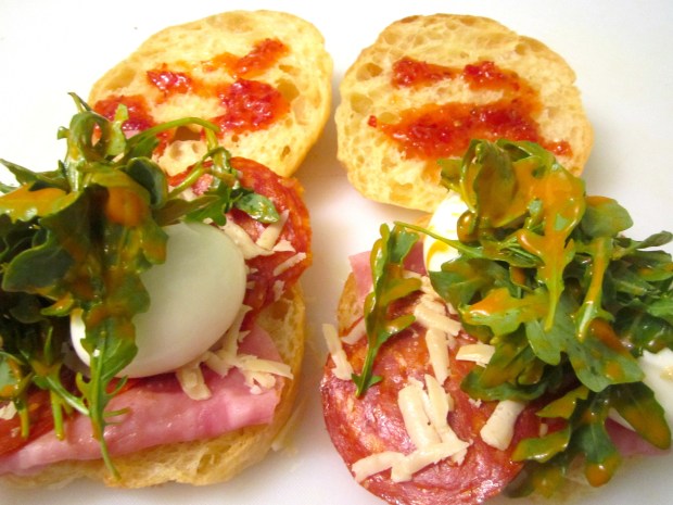 Breakfast Of Champions # 38 – Croissant, Ham, Spicy Chorizo & Soft Boiled Egg