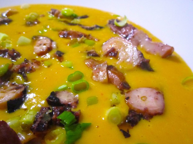 C:\Users\HANS\Desktop\To Post\Food\Potato And Carrot Cream With Spicy Octopus