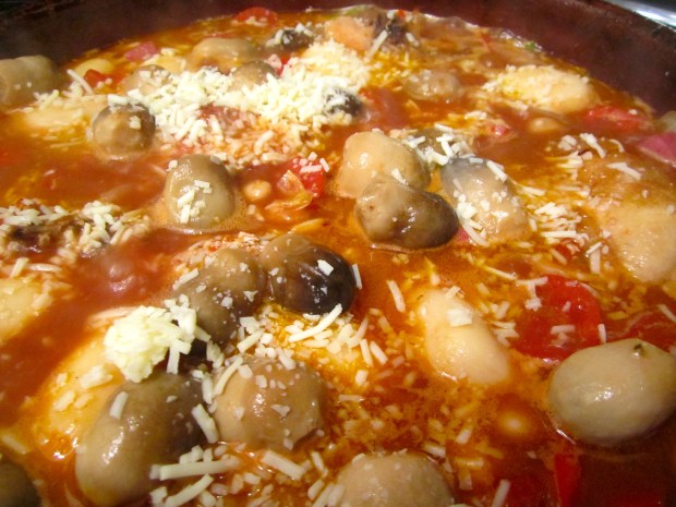  add grated asiago cheese, check / adjust seasoning