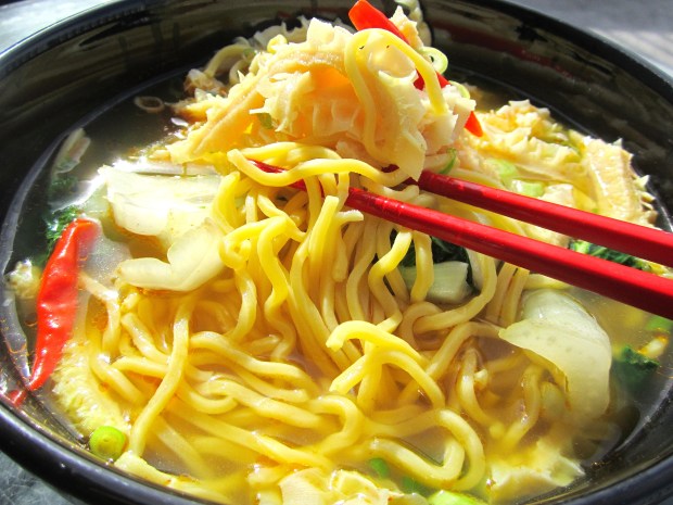 Chinese Beef Tripe And Egg Noodle Soup With Bok Choy And Chili (Mondongo Chino) (Kuttelsuppe Mit Nudeln)