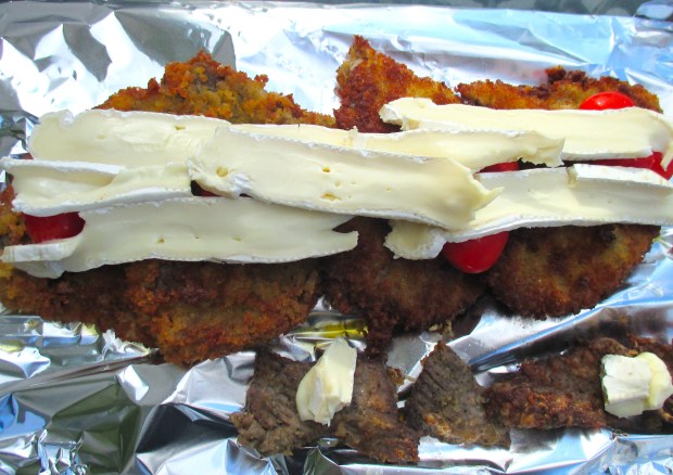 top with sliced brie