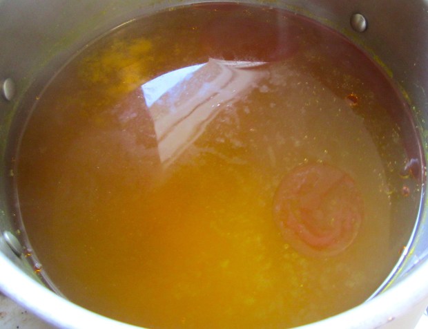 beef stock, (for recipe, click here) fortified with star anis, garlic paste, grated ginger and seasoned with salt, pepper and fish sauce