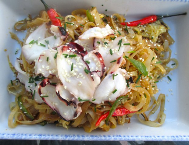 Spicy Octopus And Rice Noodles In Peanut Sauce