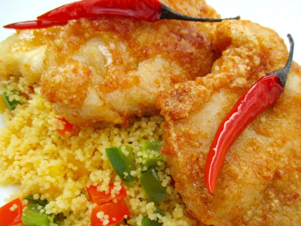 Chile-Kissed Chicken Cutlet With Couscous