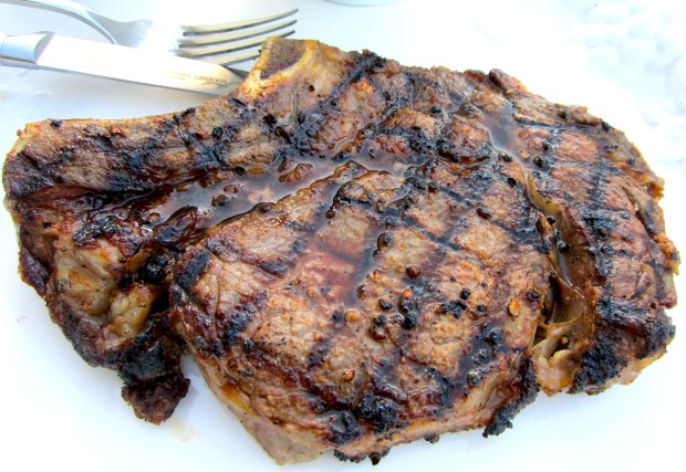 Grilled Bone-In Rib Eye, Lentil Salad And Herbed Garlic-Yogurt