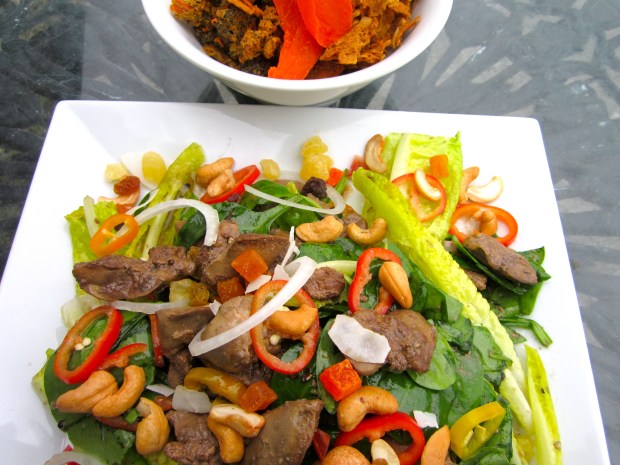 serve with vegetable chips and dried fruits