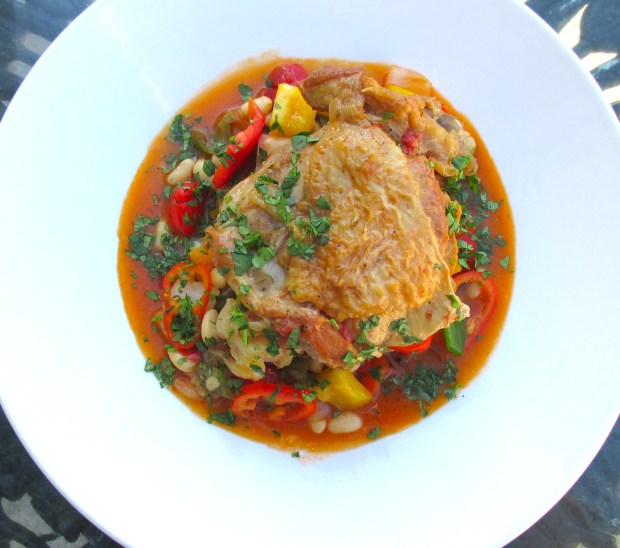 Braised Turkey With Bell Peppers And Great Northern Beans