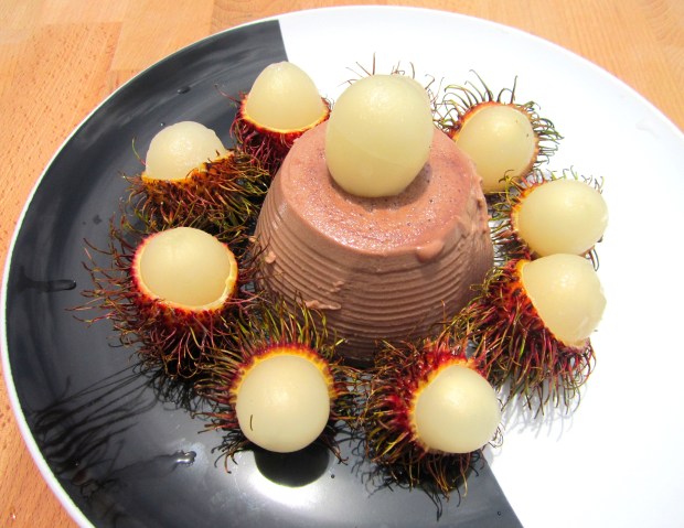 Panna Cotta With Rum-Macerated Rambutan