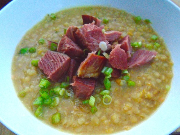 Red Lentil Soup With Smoked Turkey Leg