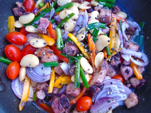 Romaine, Octopus And Bean Salad