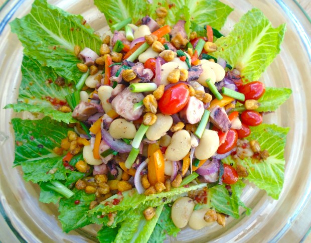 Romaine, Octopus And Bean Salad