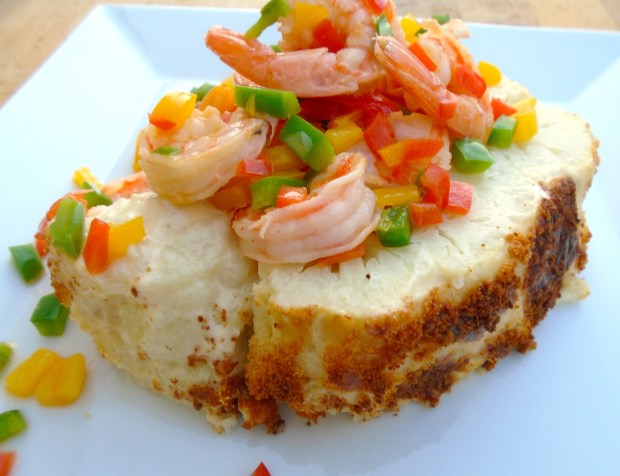 Baked Cauliflower & Confetti Shrimp