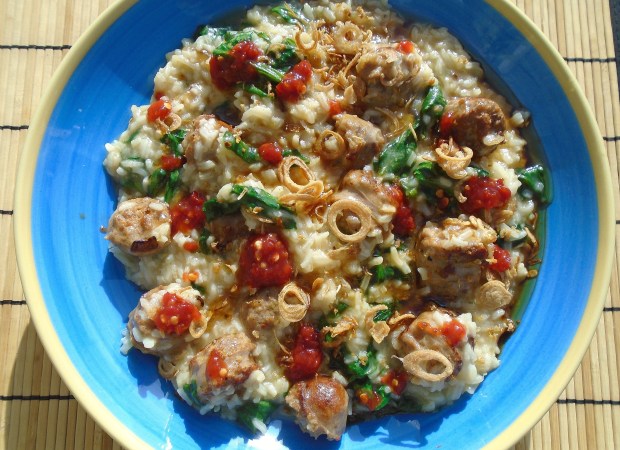 Spicy Sausage And Spinach Congee