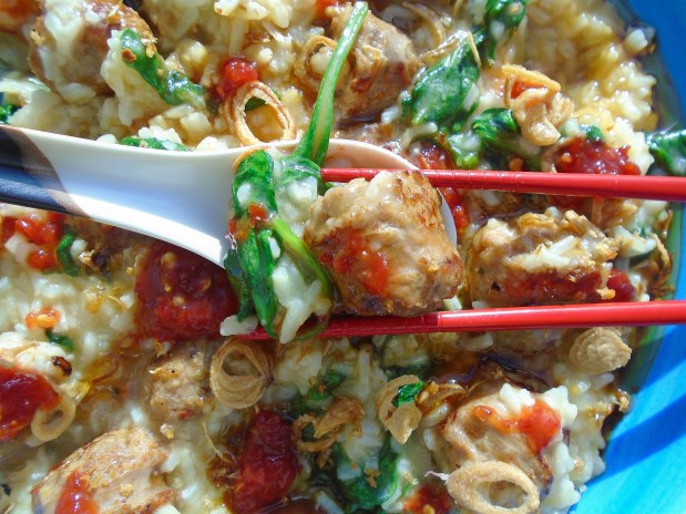 Spicy Sausage And Spinach Congee