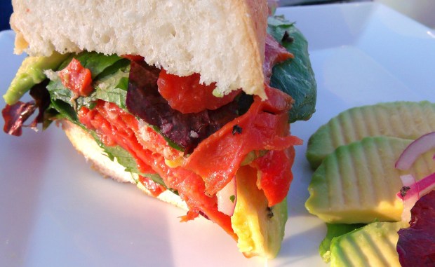 "The Convertible" Smoked Salmon, Pickled Onions And Avocado Hoagie